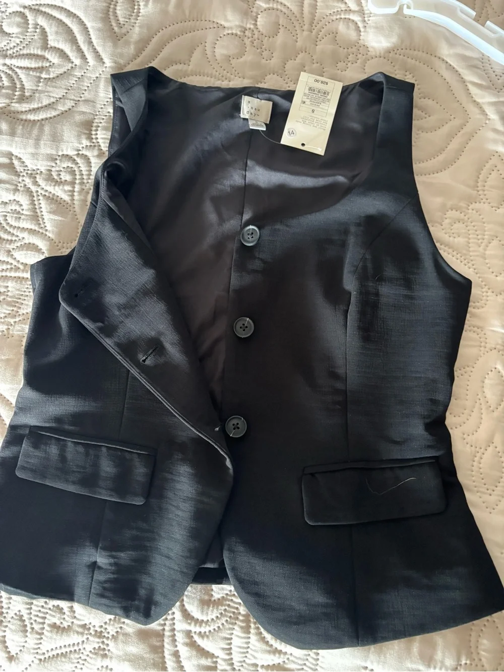 a new day Black Button-Front Sleeveless Vest